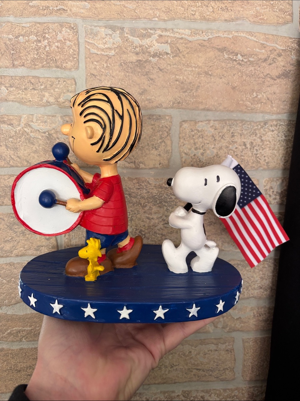 Patriotic Snoopy & Linus Figurine Accent - Red, White & Blue